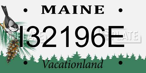 I32196E Maine License Plate