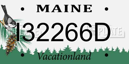 I32266D Maine License Plate