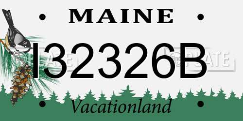 I32326B Maine License Plate