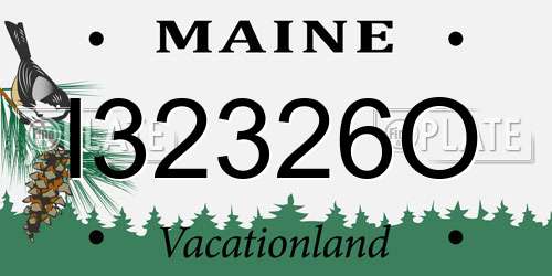 I32326O Maine License Plate