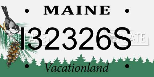 I32326S Maine License Plate