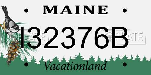 I32376B Maine License Plate