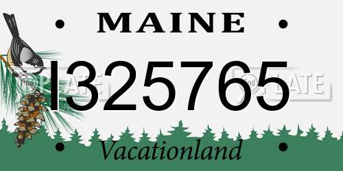 I325765 Maine License Plate