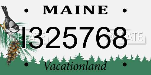I325768 Maine License Plate