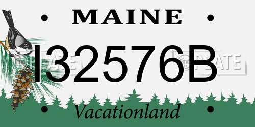 I32576B Maine License Plate
