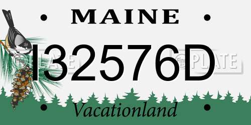 I32576D Maine License Plate