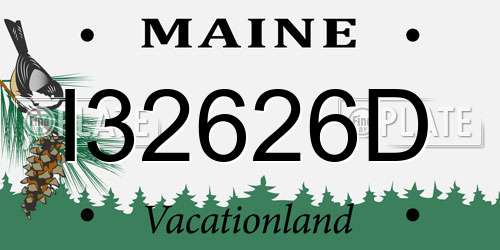 I32626D Maine License Plate