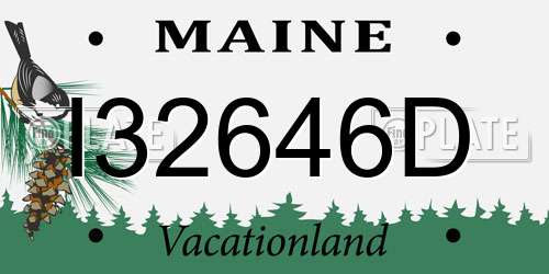 I32646D Maine License Plate