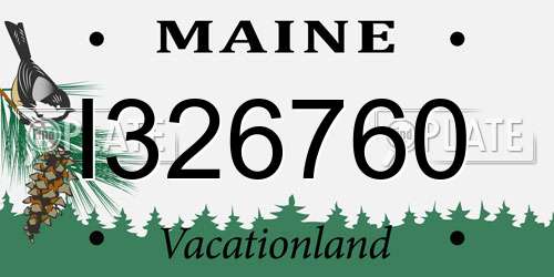 I326760 Maine License Plate