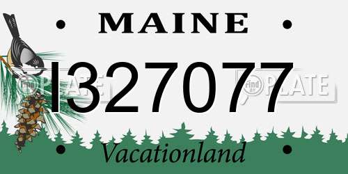 I327077 Maine License Plate
