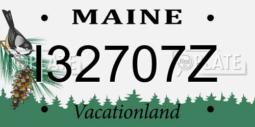 I32707Z Maine License Plate