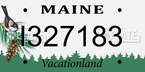I327183 Maine License Plate