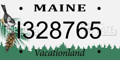 I328765 Maine License Plate