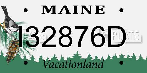 I32876D Maine License Plate