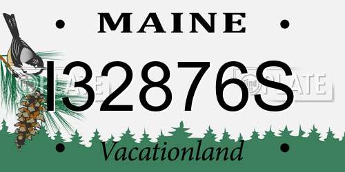 I32876S Maine License Plate