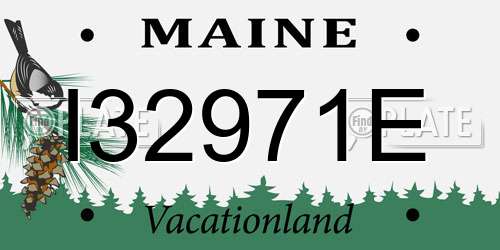 I32971E Maine License Plate