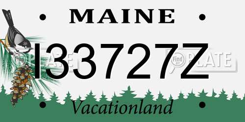 I33727Z Maine License Plate