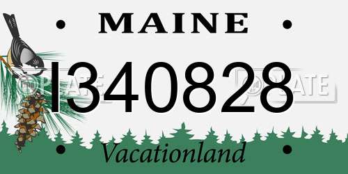 I340828 Maine License Plate