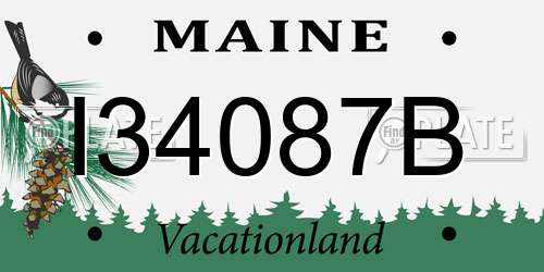 I34087B Maine License Plate