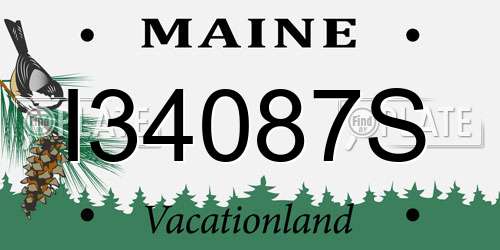I34087S Maine License Plate
