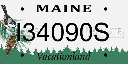 I34090S Maine License Plate