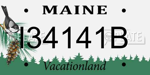 I34141B Maine License Plate