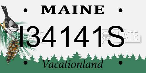 I34141S Maine License Plate