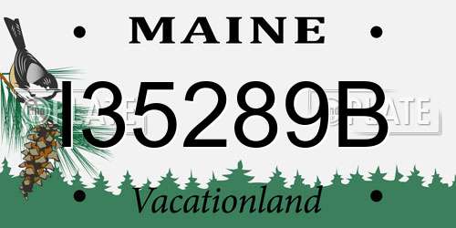 I35289B Maine License Plate