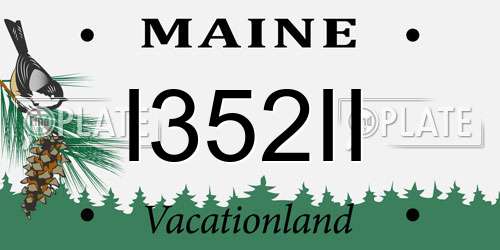 I352II Maine License Plate