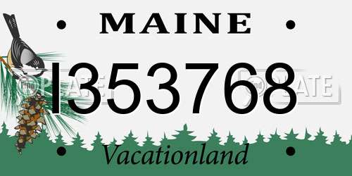 I353768 Maine License Plate