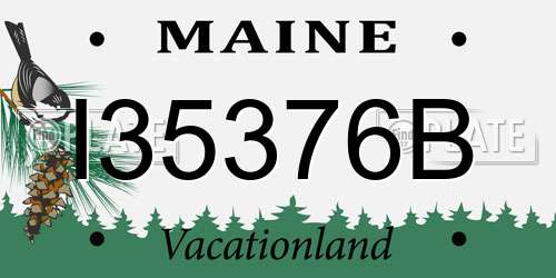 I35376B Maine License Plate