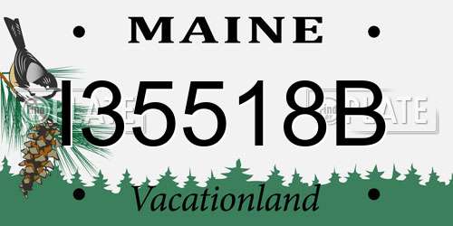 I35518B Maine License Plate