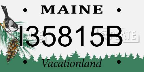 I35815B Maine License Plate