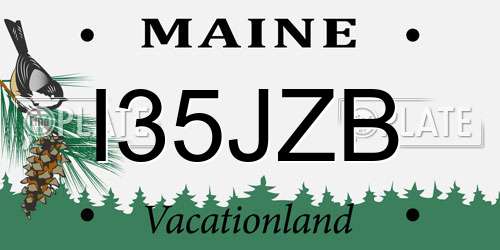 I35JZB Maine License Plate