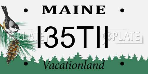 I35TII Maine License Plate