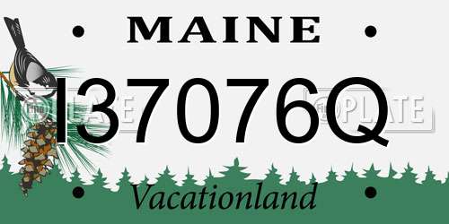 I37076Q Maine License Plate