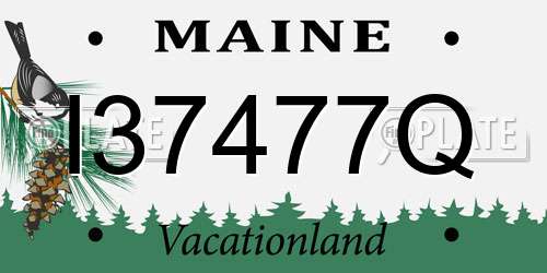 I37477Q Maine License Plate