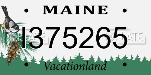 I375265 Maine License Plate