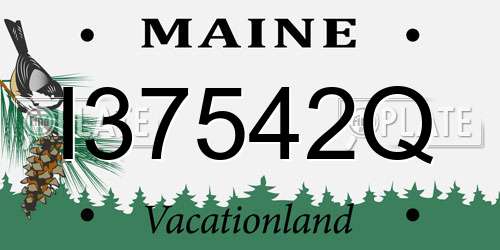 I37542Q Maine License Plate