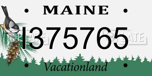 I375765 Maine License Plate