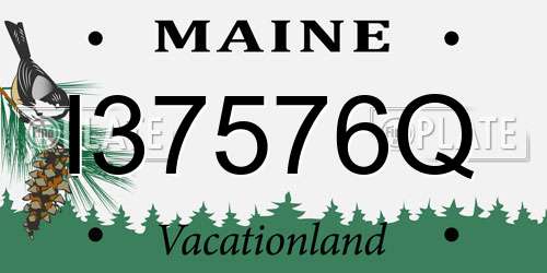 I37576Q Maine License Plate