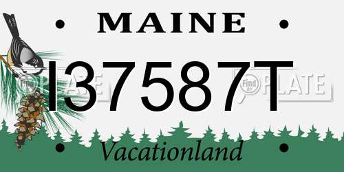 I37587T Maine License Plate