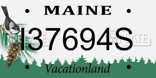 I37694S Maine License Plate