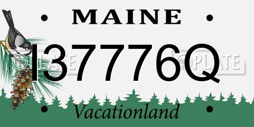 I37776Q Maine License Plate