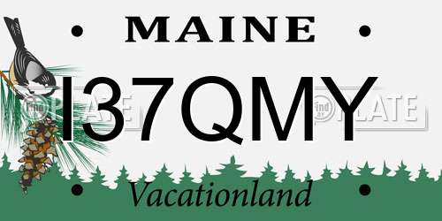 I37QMY Maine License Plate