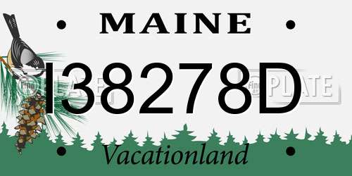 I38278D Maine License Plate