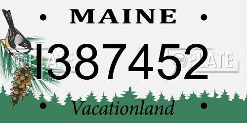 I387452 Maine License Plate