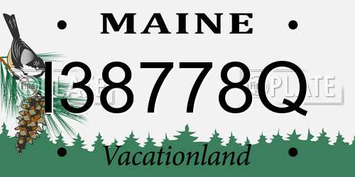 I38778Q Maine License Plate