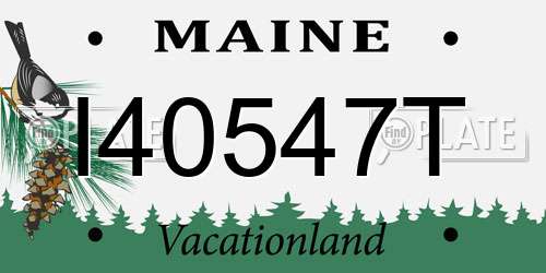 I40547T Maine License Plate