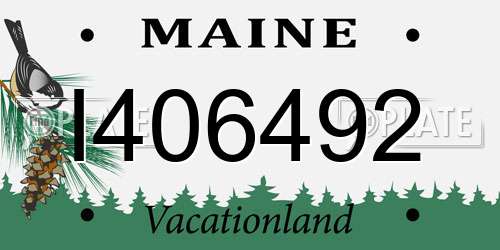 I406492 Maine License Plate